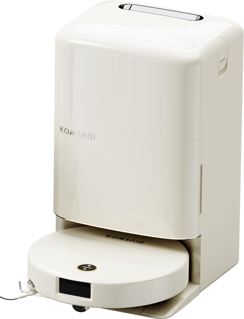 Cleaning robot aligned with the docking station for automated care