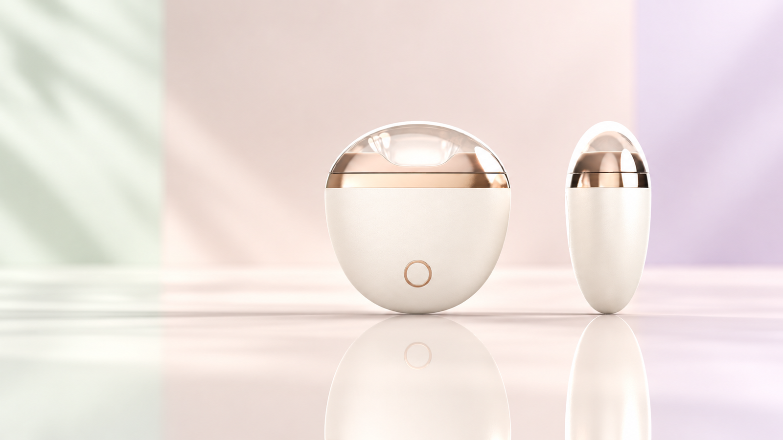 Front and side views showing the compact proportions of the Mousse electric nail clipper