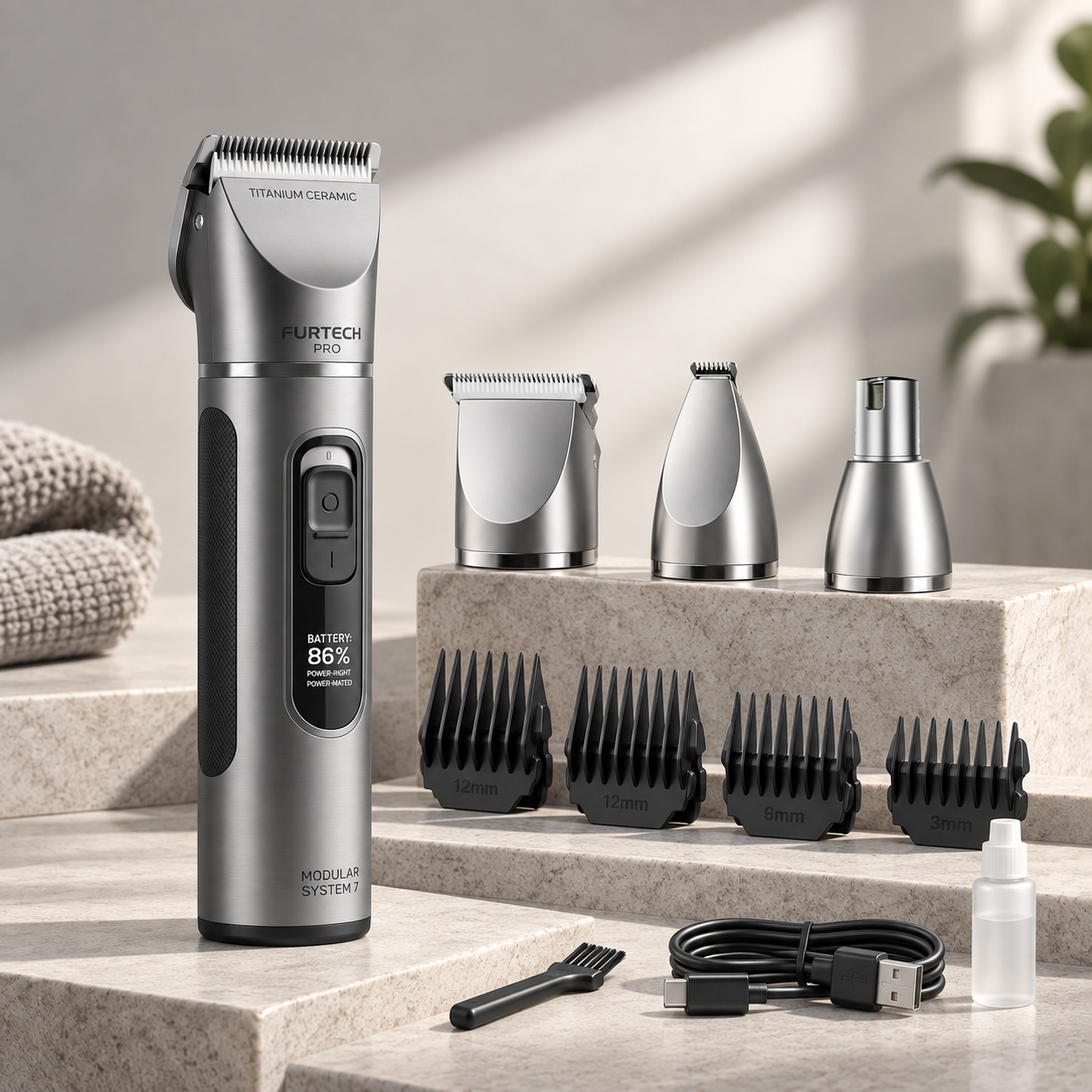 Changeable grooming tools and shared product body