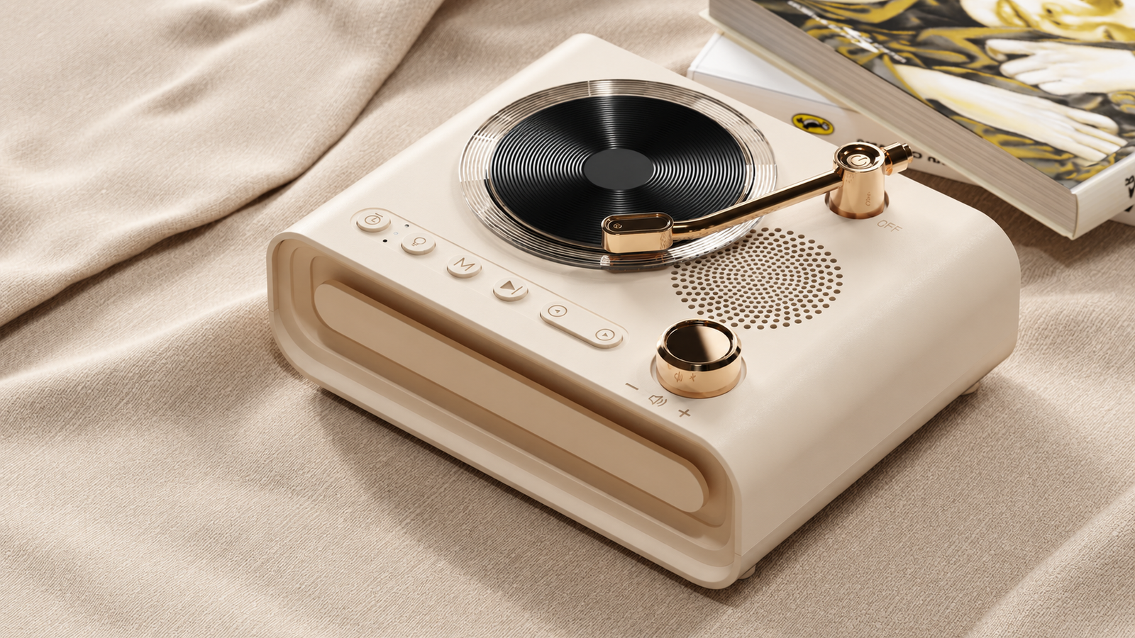 Vinyl Ambient Speaker in a warm three-quarter product view